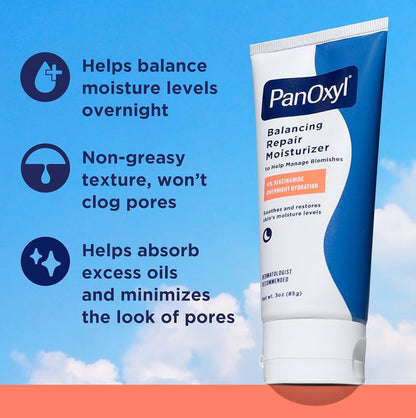 PanOxyl, PM, Balancing Repair Moisturizer with Niacinamide, 3 oz (85 g)