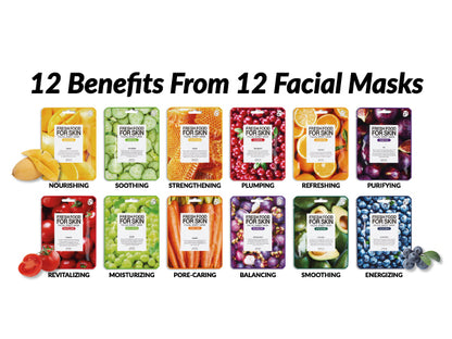 Farm Skin Fresh Food for Skin Real Squeeze 12 Facial Masks